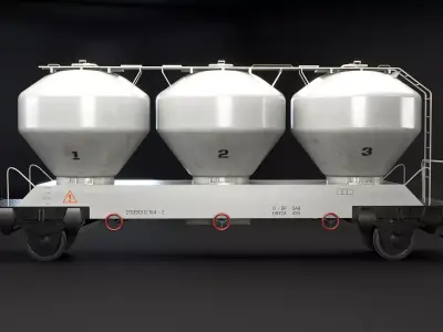 UGPPS Grain Hooper Railroad Car Low-poly 3D model