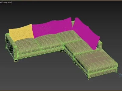 Sofa Zara Corner unit large left facing extra deep 314x322cm 3D model