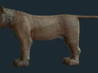 Lioness for Games and Film Low-poly 3D model