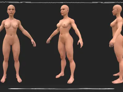 Base Mesh Female  Low-poly Low-poly 3D model