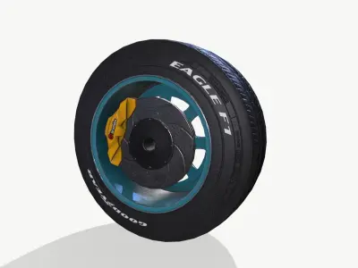 Rally wheel Eagle F1 Low-poly 3D model
