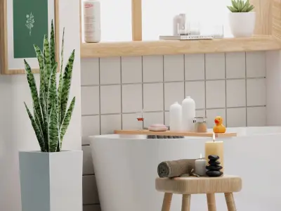 Cozy bathroom 3D model
