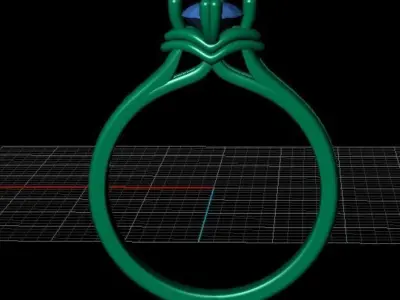 diamond ring  3D print model 15