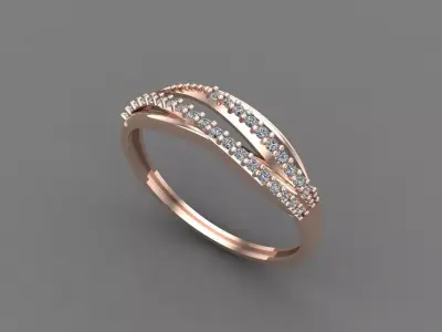 Womens Diamond Signet Ring Women Rings 3dmodels 3D print model 3D print model 13