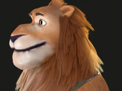 Cartoon Lion NoRig 3D model