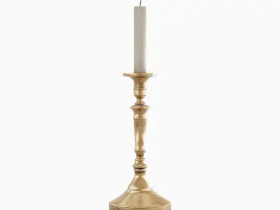 Vintage Candlestick 04 Low-poly 3D model