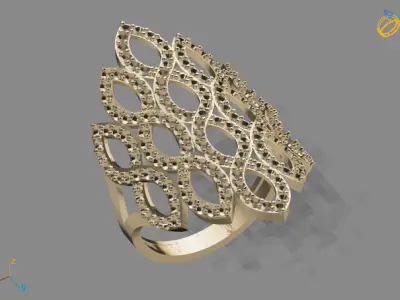 Vintage Womens Diamond Ring Women Rings 3dmodels 3D print model 3D print model shop