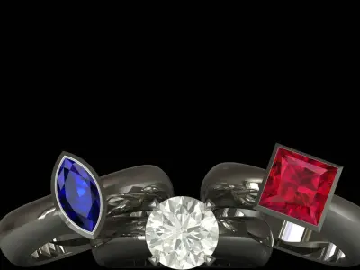 Jewelry ring 3D print model 15
