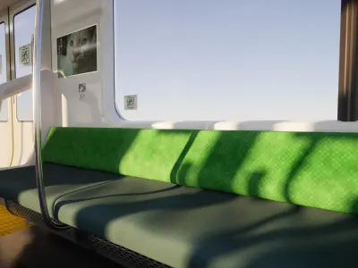 Japanese Train Interior Unreal Engine Scene Low-poly 3D model