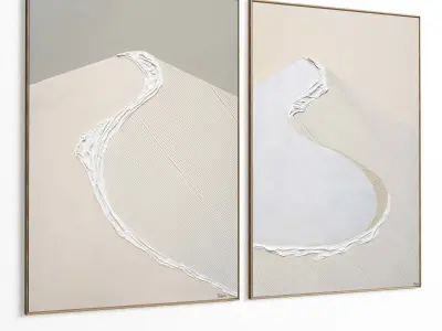 Plaster Two Photo Frame 359 Low-poly 3D model