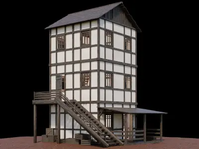 Medieval Village Asset 11 - 4K Textures Game Ready Low-poly 3D model