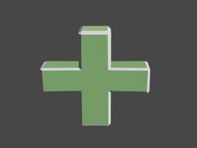 Health Icon 3D model low poly Low-poly 3D model