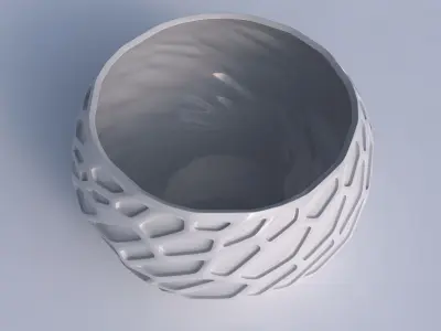 Bowl spheric twisted with organic dents 3D print model