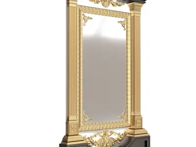 Carved Classic Mirror 05 Low-poly 3D model