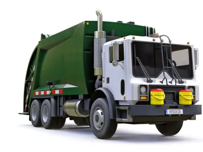 Garbage Truck Low-poly 3D model