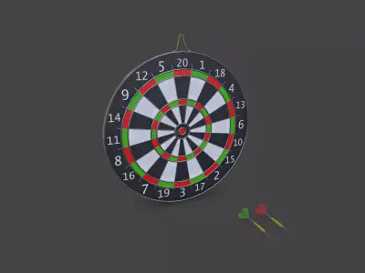 Old Dartboard Low-poly PBR Low-poly 3D model