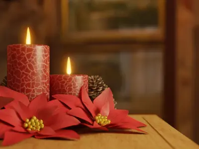 Christmas Poinsettia Flower Decoration 3D model