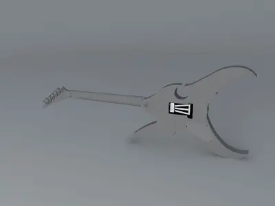 All black stealth guitar Free 3D model