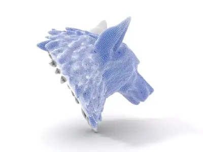 Silver Wolf Sculpture model pack Low-poly 3D model