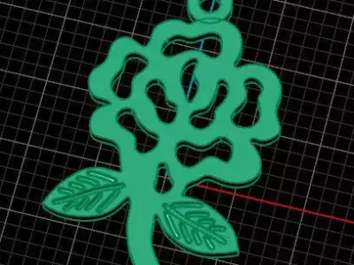 free flower gold pendant Free 3D print model