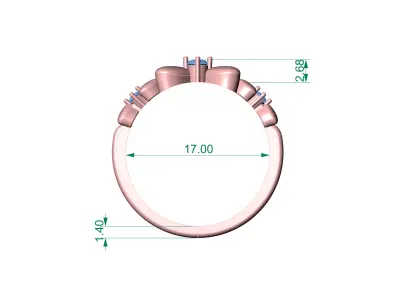 heart ring 3D print model 4
