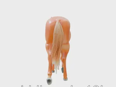 Chestnut Warmblood Horse with Energetic Performance Low-poly 3D model