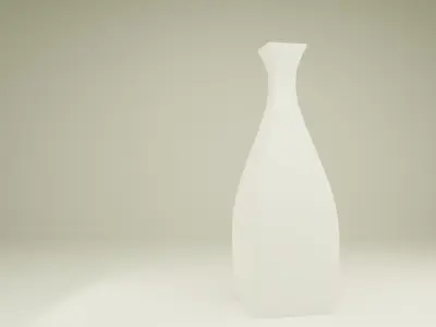 Decorative Cube Marble Vase Low-poly 3D model