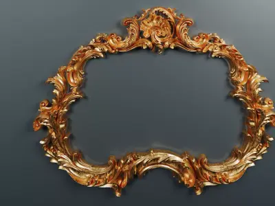 Classic Frame Gold Baroque Style for Interior Design CNC Models 3D model