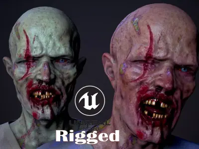 Zombie 01a Low-poly 3D model