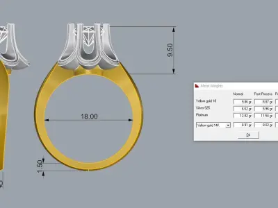 Jewelry Gold ring  3D print model purchase