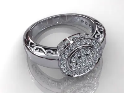 Halo Diamond Ring 34 3D print model