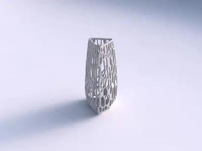 Vase triangle with faceted organic lattice 3D print model
