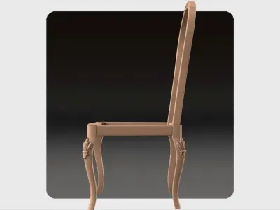 Woodcarving chair for CNC 07 3D model