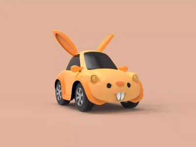 Cartoon car with a mouse-shaped body 3D model