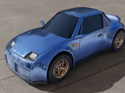 European Sports Car Low-poly 3D model