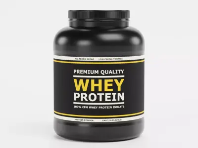 Whey Protein - Product Concept Packaging Low-poly 3D model