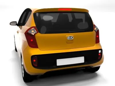 KIA PICANTO 3DOOR LOWPOLY Low-poly 3D model