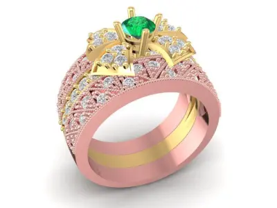 luxury diamond bow ring 3063 3D print model