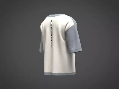 Mens sport t shirt with graphic and color blocking 3D model