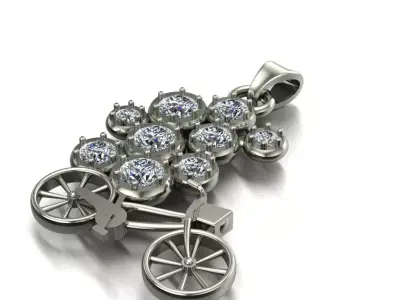 Bicyle With Diamond Pendants 3D print model