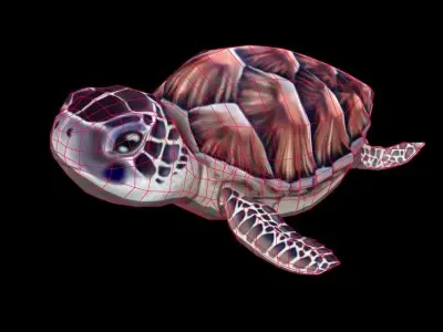 sea turtle Low-poly 3D model