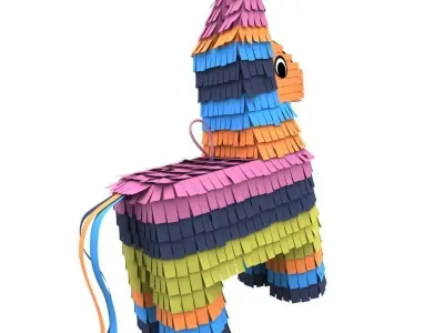 Pinata colorful made of paper 3D model