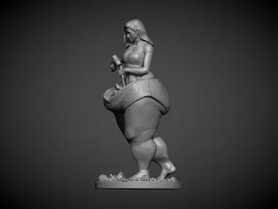 sculpture breaking the fat Girl 3D print model