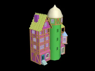 Medieval House 63 3D print model 3D model