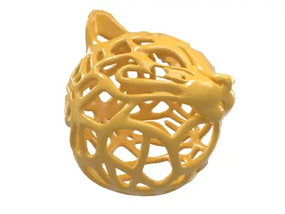 Abstract Cat Head Shape Decoration v1 004 Low-poly 3D model