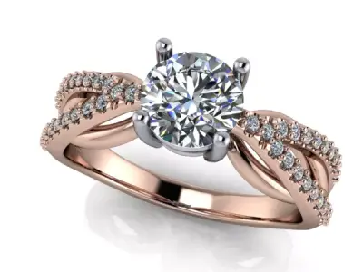 Modern Fashion Split Weave Art Nouveau Stylish Ladies Ring 3D print model