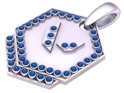 Hexa Sapphire Emblem Pendant 3D print model