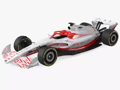 Formula 1 2022 White Livery Rigged 3D model