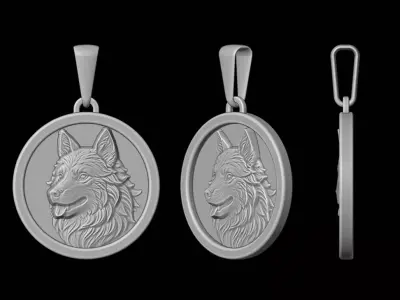 Border Collie Pendant 3D print model