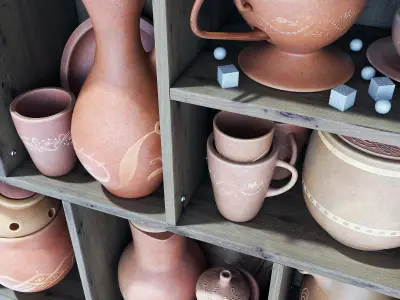 Dishes clay decor n16 3D model